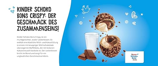 Ferrero | Kinder Schoko Bons Chrispy 67,2g, Schokolade, Creamy, Chrispy MHD:16.07.2025