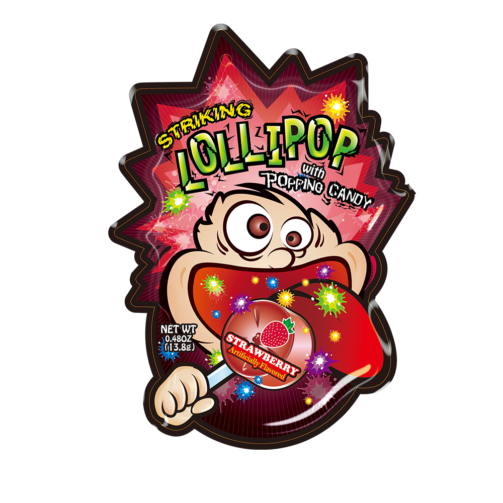 Striking Lollipop with Popping Candy Strawberry 13.8g