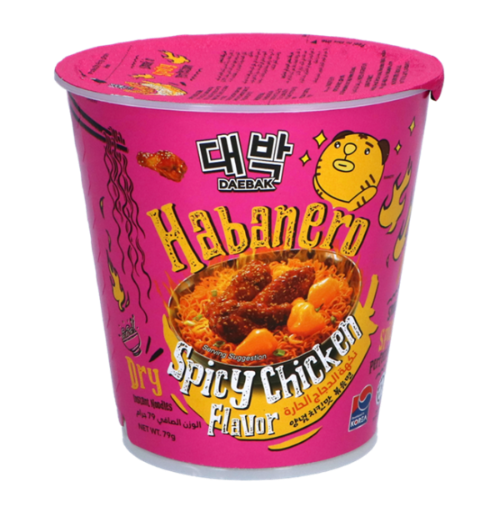 Daebak Habanero Noodles Spicy Chicken Cup 79g