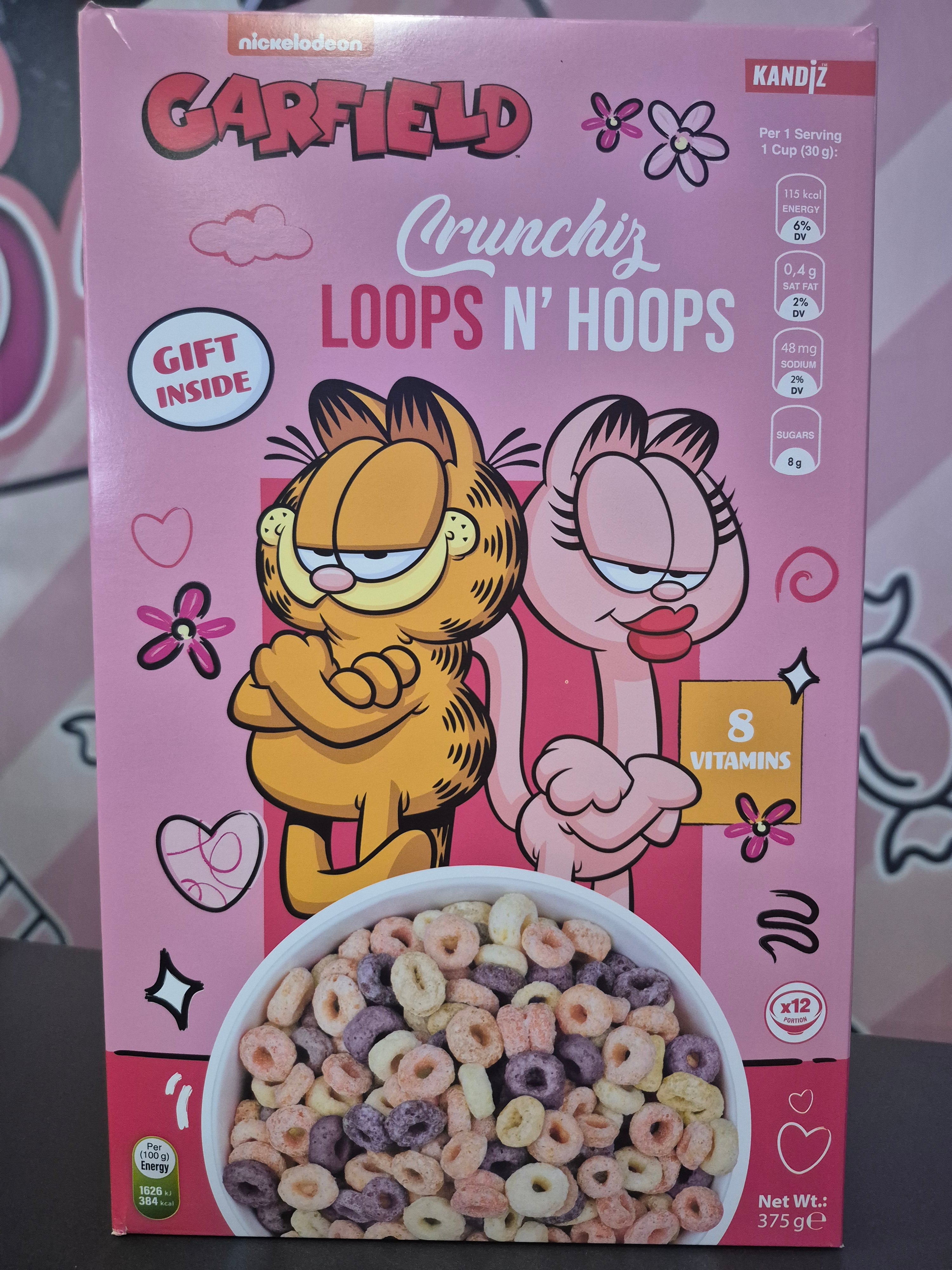Garfield Crunchiz Loops N' Hoops 375g