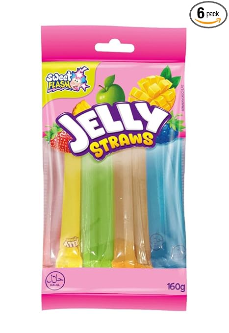 Jelly Straws  – Fruchtige Gelee Sticks, bunt & weich, Halal 160g