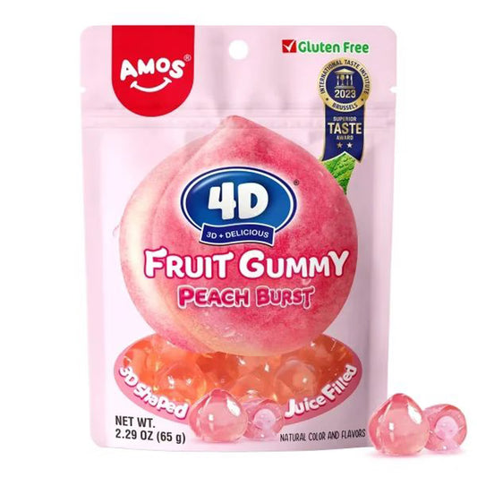 Amos Peelerz 4D Peach Brust Gummy weiches Mini Fruchtgummi 65g