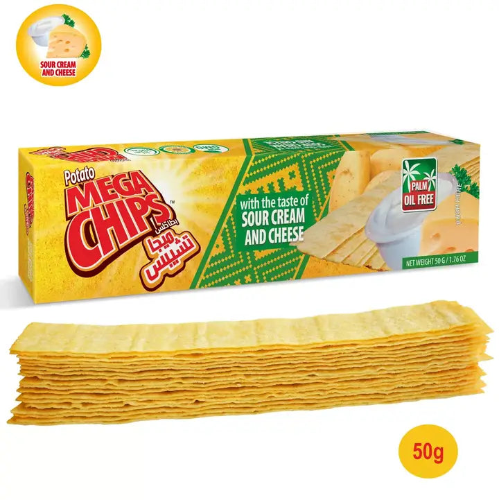 Kartoffel Mega Chips mit Sauerrahm- und Käsegeschmack 50g