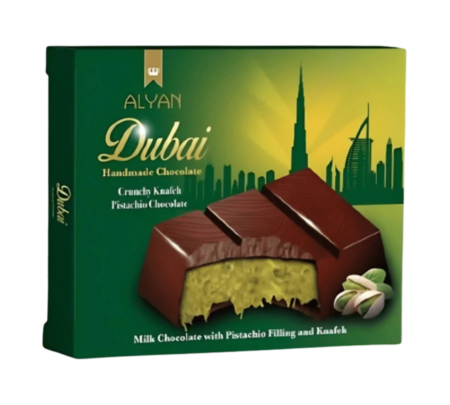 Alyan – Dubai Schokolade mit Pistazienfüllung und Kunafa (100g)