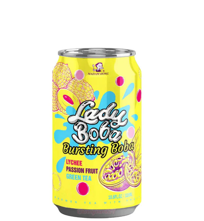 MADAM HONG BUBBLE TEA LYCHEE PASSION FRUIT GREEN TEA (320ML) inkl.Pfand