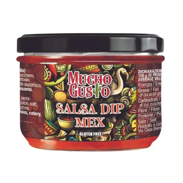 Mucho Gusto Salsa Dip Mex, scharfe Tomatensalsa mit Paprika, 230g MHD:03.02.2029