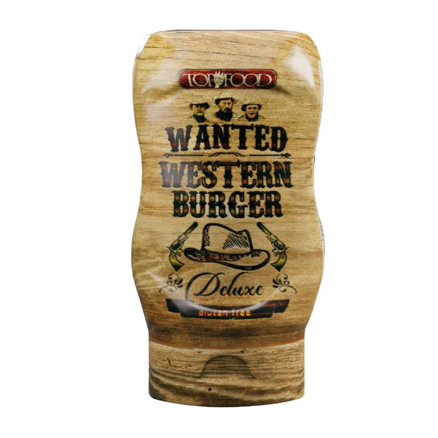 Top Food Western Burger Sauce Deluxe, Sauce auf Mayonnaisebasis mit Tomate und rauchiger Note, 260g  MHD:20.08.2026