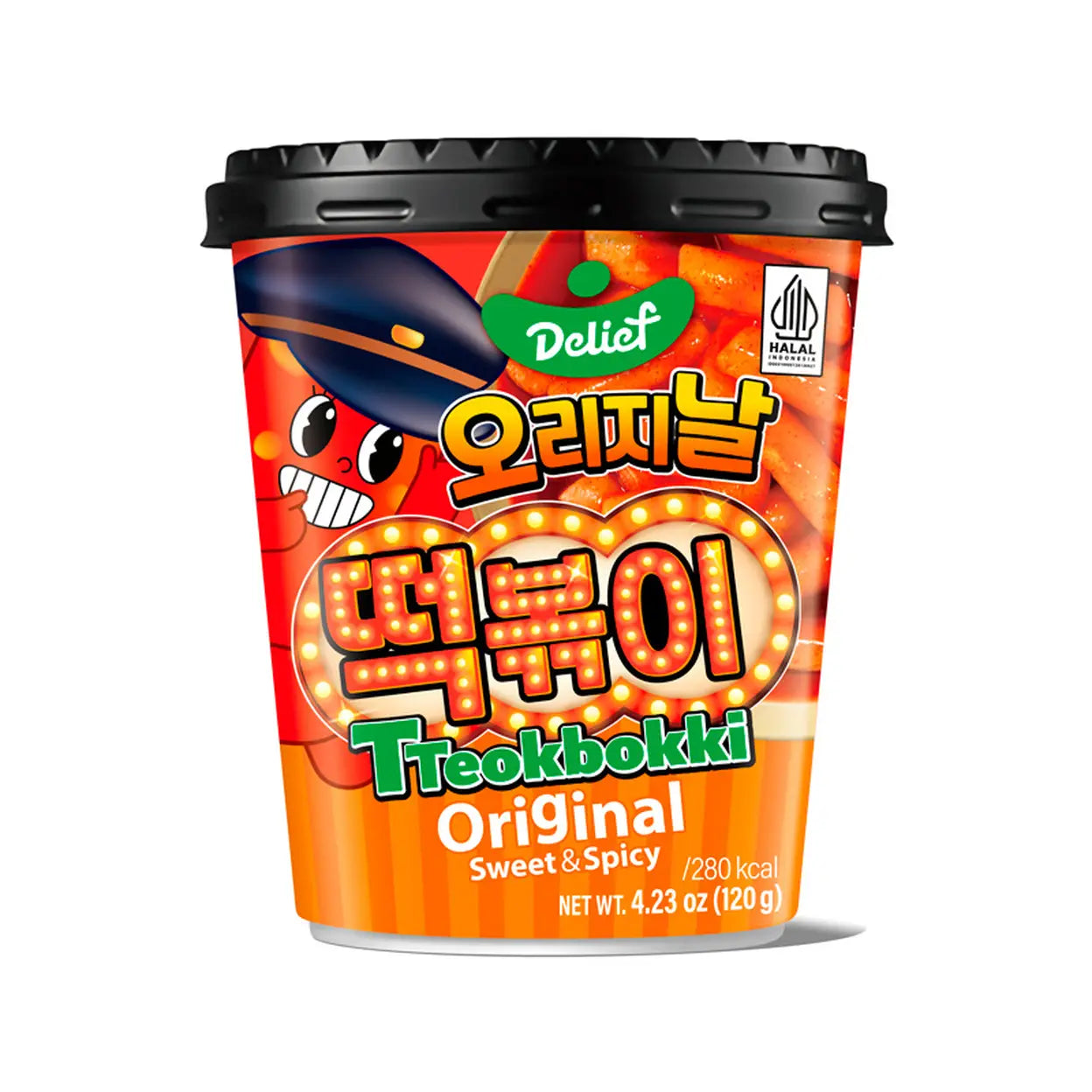 Delief Tteokbokki Becher Original Süß & Scharf HALAL 120g MHD:08.03.2027