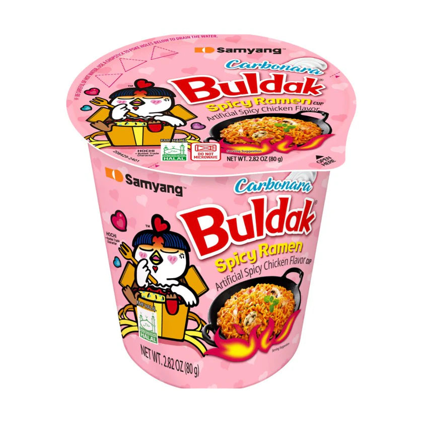 Buldak Hot Chicken Carbonara Flavour Ramen Nudeln Halal Cup 80g