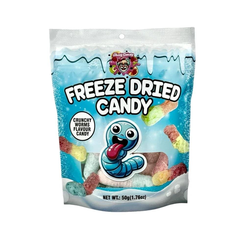 Chaos Candy - Crunchy  Worms - Freeze Dried Candy - 50g