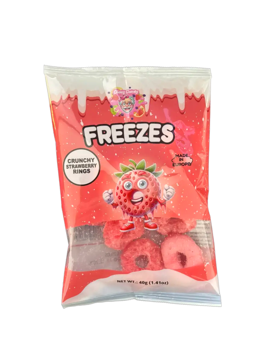 Chaos Candy | Freeze Dried Candy Crunchy Strawberry Rings • 40g MHD:12.2026