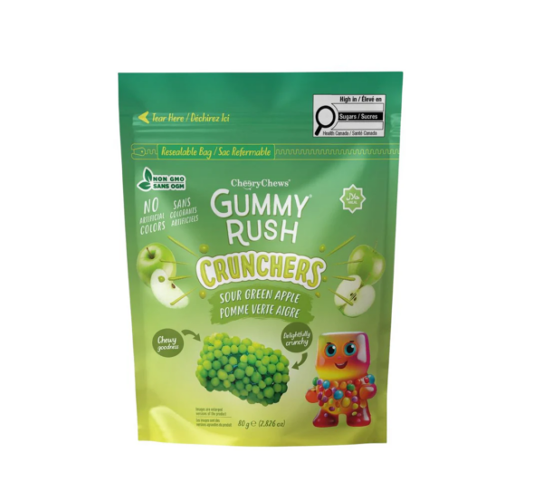 Gummy Rush Crunchers Saurer Grüner Apfel 80g (HALAL) MHD:03.07.2027