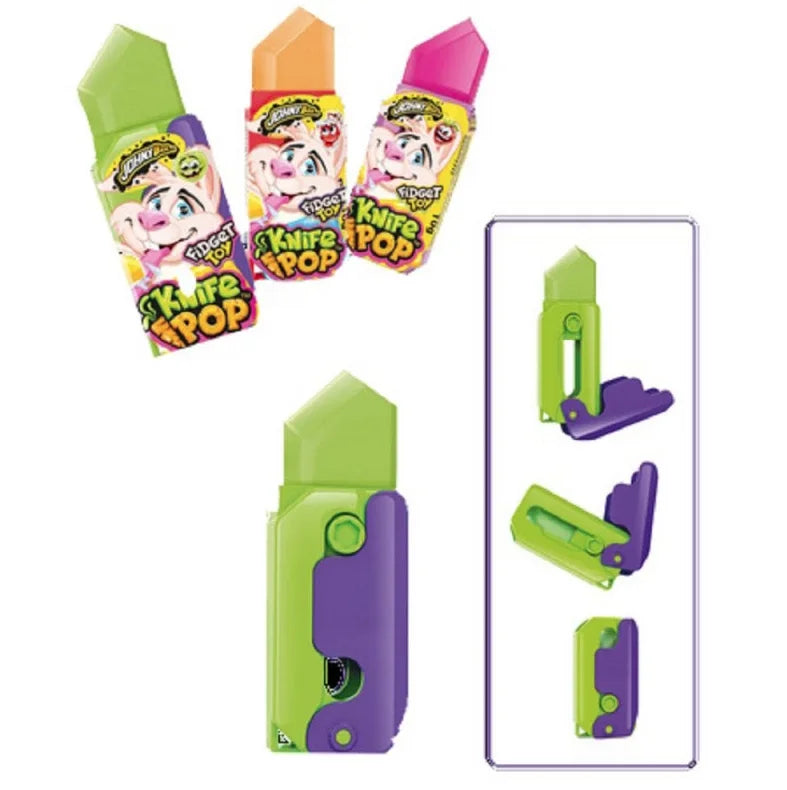 Knife Pop, Fidget Toy Lollipop 3x10g 1xErdbeere, 1xApfel, 1xOrange