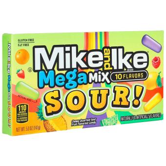 Mike and Ike Mega Mix Sour! 141g / Dragierte Kaubonbons, extra-sauer