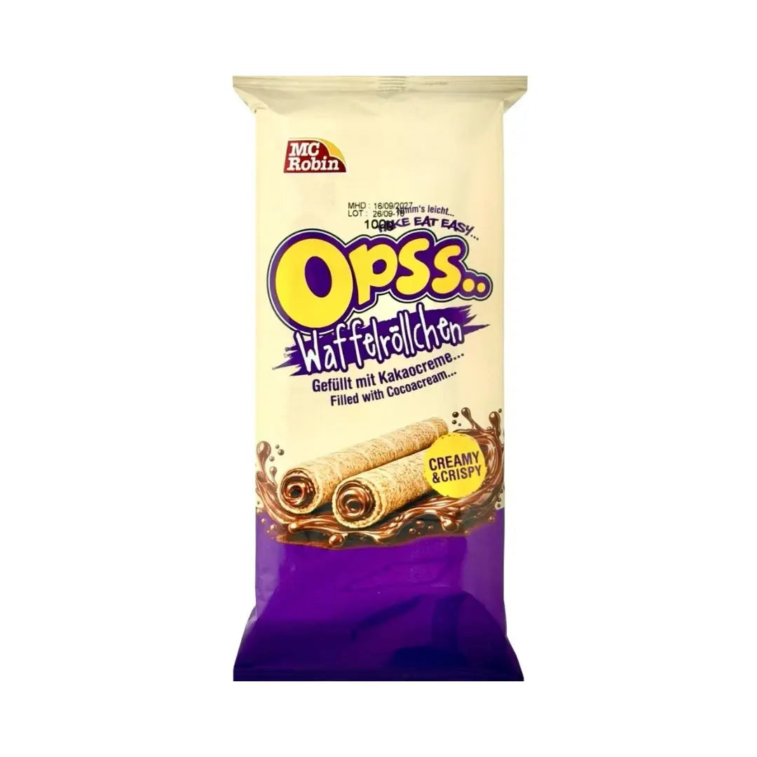 Opss Waffelröllchen Kakao 100g MHD:30.09.2027