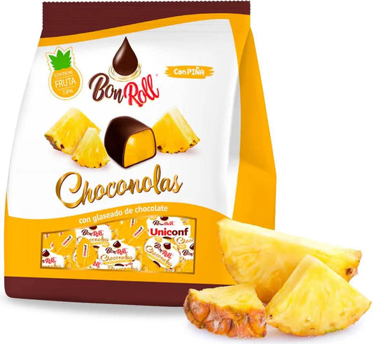 Uniconf BonRoll Choconolas Fruchtgelee in dunkler Schokolade Ananas 80 g