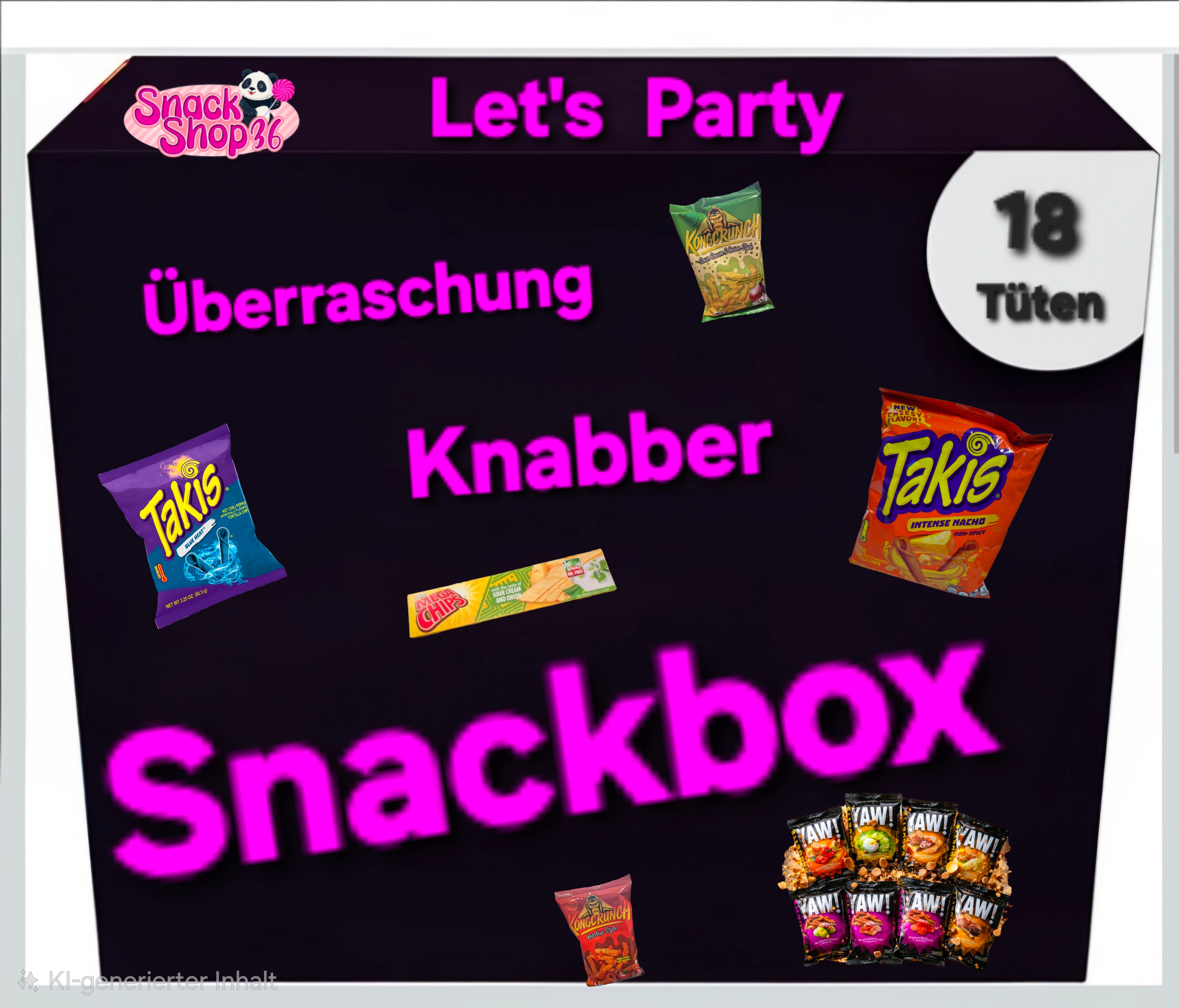 Let's Party Überraschungs Snackbox  18 Tüten