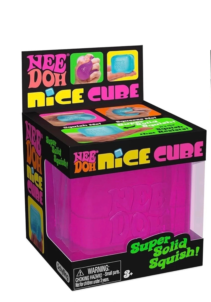 NeeDoh Nice Cube Squishy Antistress Bunt Super Soft - Elastischer Soft Cube Pink