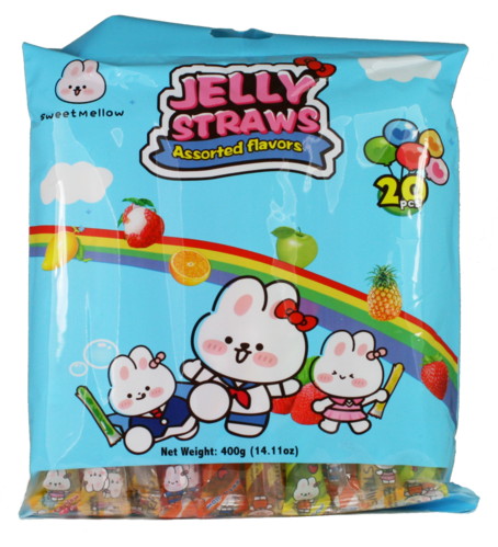 JELLY STRAWS ASSORTED FLAVORS 400G