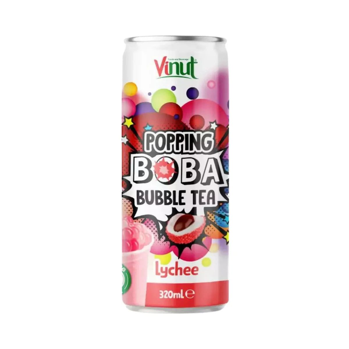 Popping Boba Bubble Tea Drink - Lychee - 320ml MHD:10.10.2025