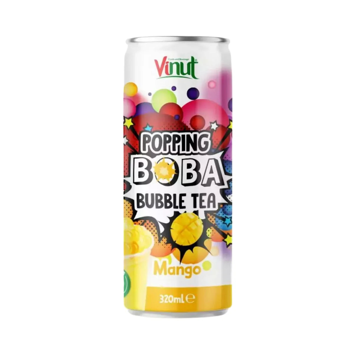 Popping Boba Bubble Tea Drink - Mango - 320ml MHD:10.10.2025