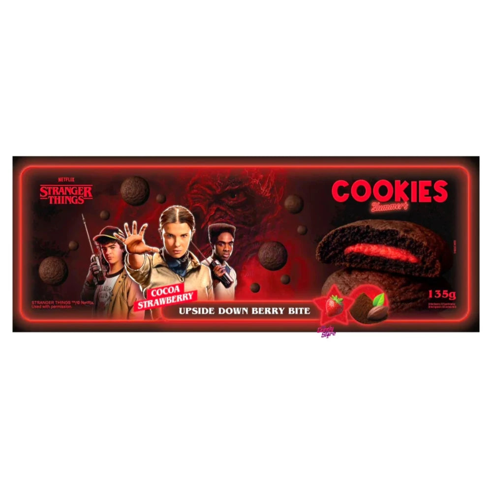 Yummer's Stranger Things Kakaokekse mit Erdbeerfüllung, 135 g MHD:13.10.2026